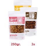 Slimplus Granola Mix Paket – Glutensiz Vegan Şekeri Meyveden Katkısız (3 x 250G) - 750 gr