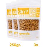 Slimplus Granola Muz Tarçın Hindistan Cevizi – Glutensiz Vegan Şekeri Meyveden Katkısız (3 x 250G) - 250 gr