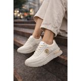 Slipcat Dantel Detaylı Trend 5 Cm Platform Yüksek Taban Kadın Sneaker Spor Ayakkabı