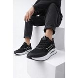 Slipcat Erkek Sneaker Modern Tasarım Hafif Air Taban Günlük Rahat Yumuşak Yürüyüş Spor Ayakkabı - Siyah-Beyaz-Gri