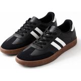 Slipcat Kadın Casual Sneakers Spor Ayakkabı Düz Taban Rahatlıkla Şıklığı Birleştirir - Siyah - Beyaz