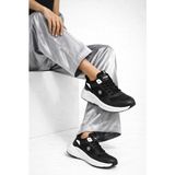 Slipcat Kadın Sneaker Günlük Spor Ayakkabı Kalın Taban Hafif Rahat Yürüyüş Sneaker Modern Tasarım Şık Kombin Uyumlu - Siyah - Beyaz