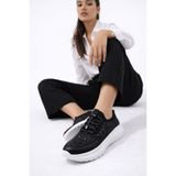 Slipcat Kadın Taş İşlemeli Akıllı Bağcıklı Sneaker Kalın Taban Spor Ayakkabı