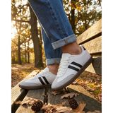 Slipcat Spor Ayakkabı Casual Sneakers Düz Taban Beyaz-Siyah Renk Seçenekleri ile Rahat Kullanım - Beyaz - Siyah