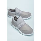 Slipcat Tedy Garantili Unisex Çocuk Esnek Sneaker Spor Ayakkabı Düz Taban Gri Renkli