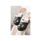 Slipcat Unisex Deniz Sabo Confort Sandalet Doktor Hemşire Hastane İçin Rahat ve Dayanıklı - 010-Siyah
