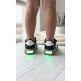 Slipcat Unisex Günlük Işıklı Çocuk Cırtlı Yürüyüş Koşu Sneaker Spor Ayakkabı - 0 - Siyah