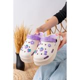Slipcat Unisex Yüksek Tabanlı Deniz Sabo Sandalet Doktor Hemşire için Konforlu Tasarım - Mor-PR46