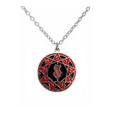 Slipknot Kırmızı Metal Logo Kolye – 60 Cm Uzun Alaşımlı Zincirli Rock Takı