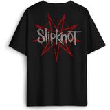 Slipknot Red Star Yıldız Rock Metal Music Baskılı Oversize T-Shirt Siyah Unisex Tişört - XL