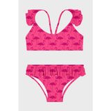Slipstop Almina Junior Desenli UPF 50+ Korumalı Çabuk Kuruyan Kız Çocuk Bikini SB2611000107 FUŞYA