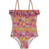 Slipstop Çok Renkli Kız Çocuk Mayo SM22110228 Tropic Junior Swimsuit - 8 - 9 Yaş