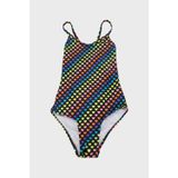 Slipstop Colorful Junior 50+ UPF Korumalı Hızlı Kuruyan İp Askılı Kız Çocuk Mayo SM22110236 SİYAH