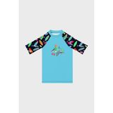 Slipstop Daniel Junior Baskılı Uv Korumalı Kısa Kollu Mayo T Shirt Erkek Çocuk T Shirt ST2632000001 - Lacivert - 2 - 3 Yaş