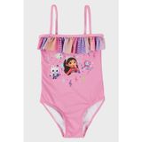 Slipstop Gaby Desenli Fırfırlı Çabuk Kuruyan Kız Çocuk Mayo SM2512120000 PEMBE