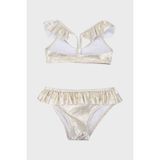 Slipstop Glitter Fırfırlı Kolay Kuruyan Uv Korumalı Parlak Bikini Kız Çocuk Bikini SB2313000415 - Gold - 2 - 3 Yaş