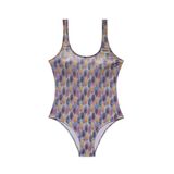 SLIPSTOP Inna Kalın Askılı Kolay Kuruyan UV Korumalı Baskılı Mayo, S, SM22140040, PEMBE-MAVİ, Kadın