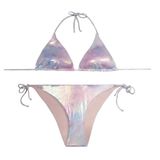 SlipStop Kadın Bikini Takımı Üçgen Kesim Parlak Plaj Mayo