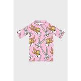 Slipstop Lunabun Baskılı Uv Korumalı Kısa Kollu Mayo Kız Çocuk T Shirt ST2611070001 PEMBE
