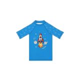 Slipstop Skyrocket Baskılı Uv Korumalı Kısa Kollu Mayo T Shirt Erkek Çocuk T Shirt ST2532000003, MAVİ, 02-03 Yaş