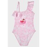 Slipstop Tutu Baskılı Fırfır Detaylı Uv Korumalı Kız Çocuk Mayo SM2616000103 PEMBE