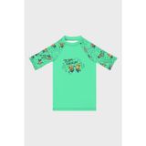 Slipstop Zingoo Baskılı UV Korumalı Kısa Kollu Mayo Erkek Çocuk T Shirt ST2622140001 YEŞİL