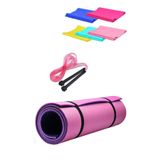 Slipt 14 mm Pilates Kamp Matı Pvc Atlama Ipi Plates Egzersiz Direnç Lastiği 3^lü Pilates Seti Pembe