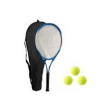 SLİPT Tenis Raketi Seti, 26 inç, 1 Raket, 3 Top, Mavi, Taşıma Çantası