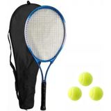 SLİPT Tenis Raketi Seti, 26 inç, 1 Raket, 3 Top, Mavi, Taşıma Çantası