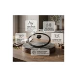 SLKNMTFK Diamond Serisi Tencere ve Tavalarla Uyumlu 20 cm Silikon Cam Kapak