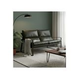 SLLER Modern İkili Koltuk - Loft Tasarım Deri/Kumaş Bahçe ve Balkon Kanepesi - Metal İskeletli 130 cm