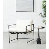 Sller Modern Tasarım Berjer Metal Iskeletli Portatif Berjer Flok Kumaş Döşeme Salon Dizayn Beyaz