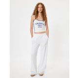 Slogan Baskılı Atlet İp Askılı Bisiklet Yaka Biyeli Slim Fit