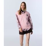 Slogan Nakışlı Patch'li Süveter TW6250050275033 - Pembe