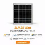 Slr 25 Watt Monokristal Güneş Paneli