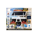 SLTECH O-KAM OK-301 PREMiUM (3+3+3) AOV 9MP 4G Sim Kartlı Solar Panelli 3 Lens 1 Alert PTZ Akıllı Kamera