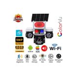 SLTECH OKAM 5220 Wifi Solar 3 Lens 9MP Siren + Mikrofon + Hoparlör+ Yapay Zeka Güneş Panelli Wifi Kamera Siyah