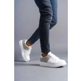 Slw151 Boost Bağcıklı Cilt Süet Erkek Günlük Sneaker Ayakkabı Csbt - Beyaz/Gri