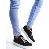 Slw152 Cool Bağcıklı Süet Erkek Günlük Spor Klasik Ayakkabı Sbt - Siyah