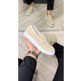 Slw180 Estilo X Bağcıksız Süet Erkek Günlük Spor Klasik Ayakkabı Sbt - Krem
