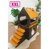 Sly-Büyük Kedi Evi Xxl Teraslı Kedi Evi 5Kg Ve Üzeri Kediler Için