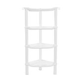 SLZBCY Tier Köşe Duş Çerçevesi, Paslanmaz, Plastik Duş Organizatörü, Banyo, Küvet, Duş Tavası, Banyo Aksesuarları Duş Rafları, 33,5 x 25 x 33,5 cm, Beyaz (Yuvarlak Yuva Beyaz 4 Katlı)