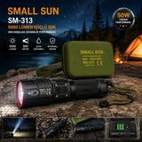SM-313 Zomlu 5000 Lümen Taktik El Feneri – Taşıma Çantalı Set (4x 18650 Şarjlı Pil Dahil) - Siyah