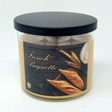 S&M Candle Factory Fransız Baget Mum Büyük 3 Fitil Soya Balmumu Mum ~ 80 saate kadar yanma süresi ~ Sıcak Tereyağlı Ekmek Kokulu Mum ~ ABD'de üretilmiştir (Fransız Bageti)