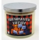 S&M Candle Factory Marshmallow Fireside Mum ~ 3 Fitil 15 oz Soya Mumu ~ 80 Saat Yanma Süresi ~ ABD'de Üretilmiştir (411 g Beyaz)