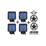 Sm Motors Off Road Sis Farı Sis Lambası 16 Led Kare 4'lü Paket Mavi