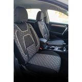 SM OTO KILIF Marka By Camera Hafif Ticari Serisi Jakar Kumaş Oto Koltuk Kılıfı Tam Set (Berlıngo-Caddy-Connect-Courıer-Doblo-Dokker-Partner) - Siyah