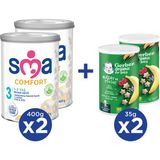 Sma Comfort 3 1-3 Yaş Devam Sütü 2X400G + Gerber Organıc Buğday ve Pirinçli Atıştırmalık 2X35G