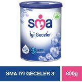 SMA İyi Geceler 3 Toz Devam Sütü 800 gr 1-3 Yaş İçeriği Sütlü Besin Öğeleriyle Zenginleştirilmiş
