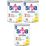 SMA Optipro 2 Numara Toz Devam Sütü 400 gr x 3 Adet 6-12 Ay Bebekler İçin Probiyotik İçerik